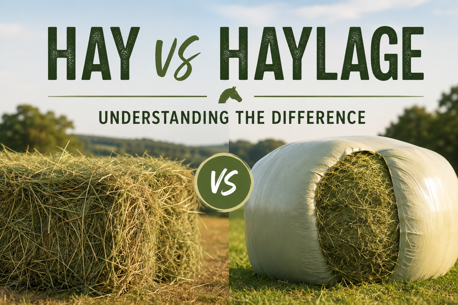 image of hay and haylage next to each other