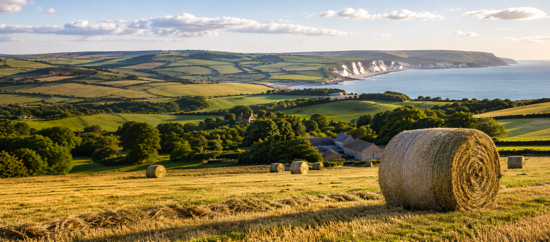 image of the diorset coastline at sunset