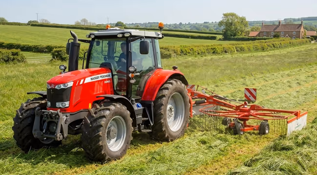 raking grass
