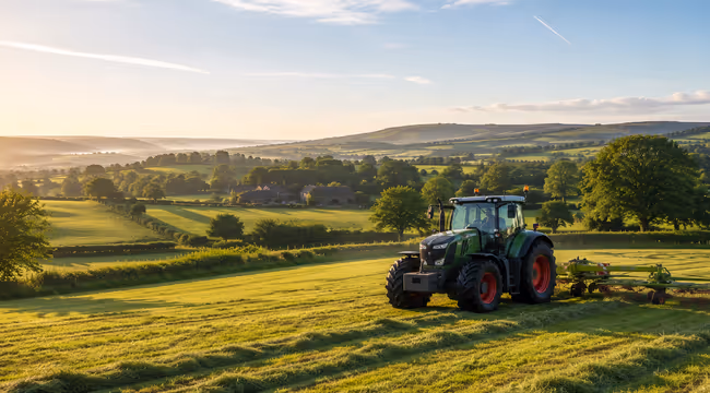 tractor working in a field in southern uk