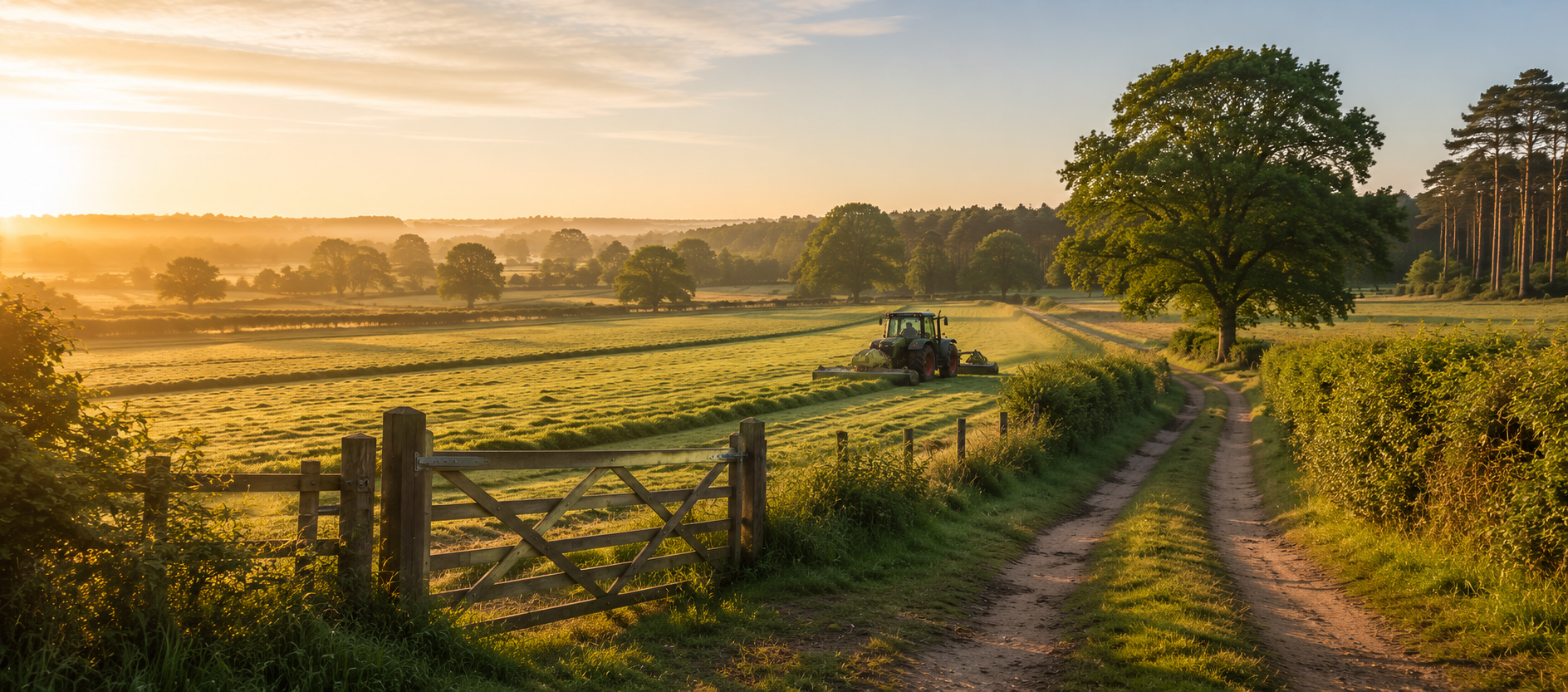 tractor working in fields new forest england